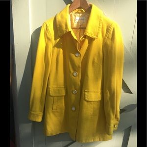 Sunshine Yellow Button Coat Jacket Banana Republic M
